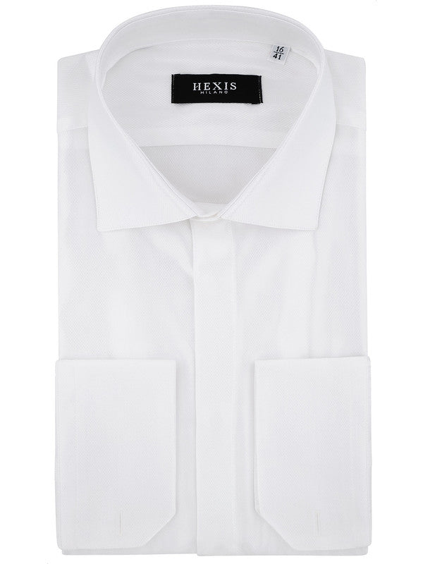 Camicia cerimonia da uomo in raso di cotone e viscosa