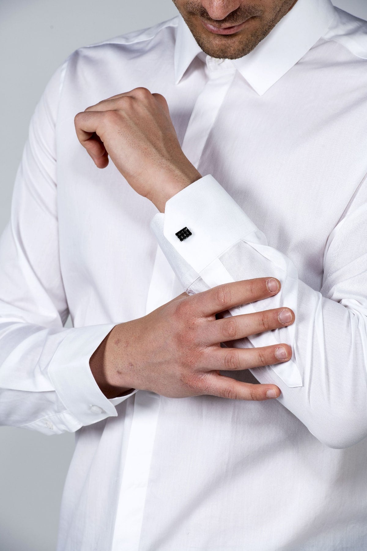 Gemelli per camicia cerimonia uomo in swarovski nero