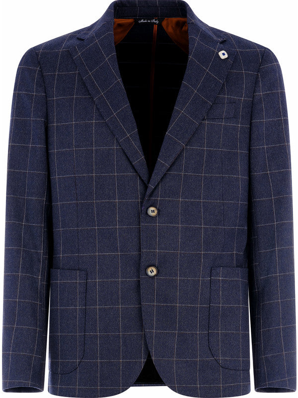 Giacca classica uomo blu fantasia a quadri gost