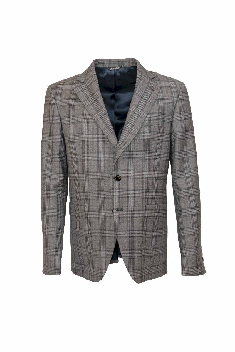 Giacca in lana uomo a quadri front