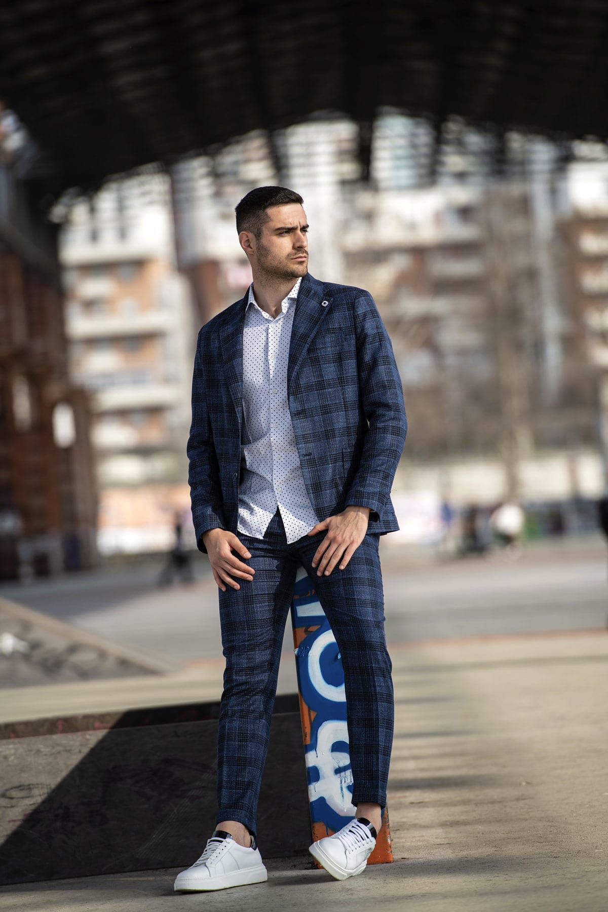 Giacca wimbledon con motivo tartan outside front