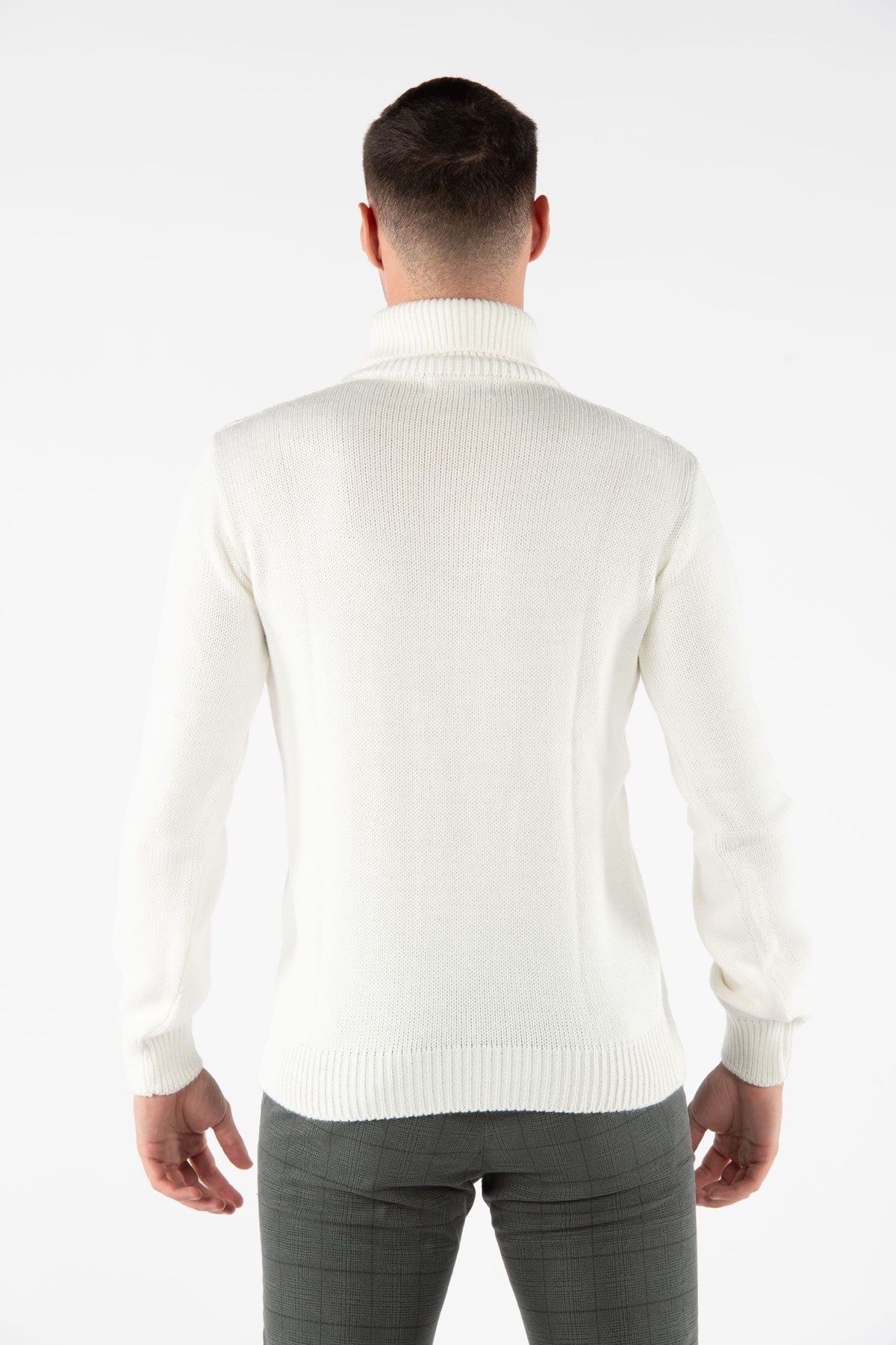 Maglione dolcevita bianco back