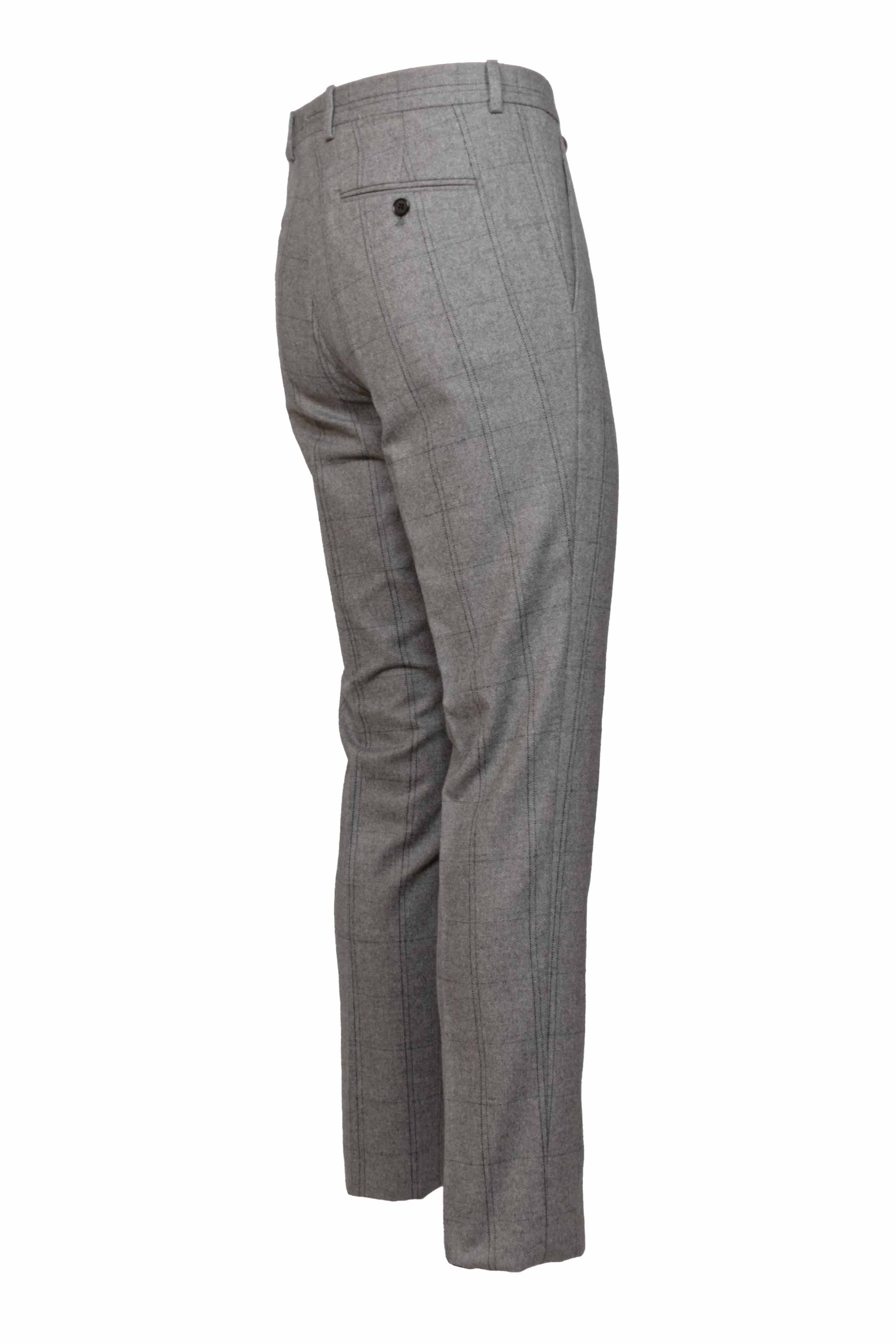 Pantalone grigio elegante motivo a quadri gpst side