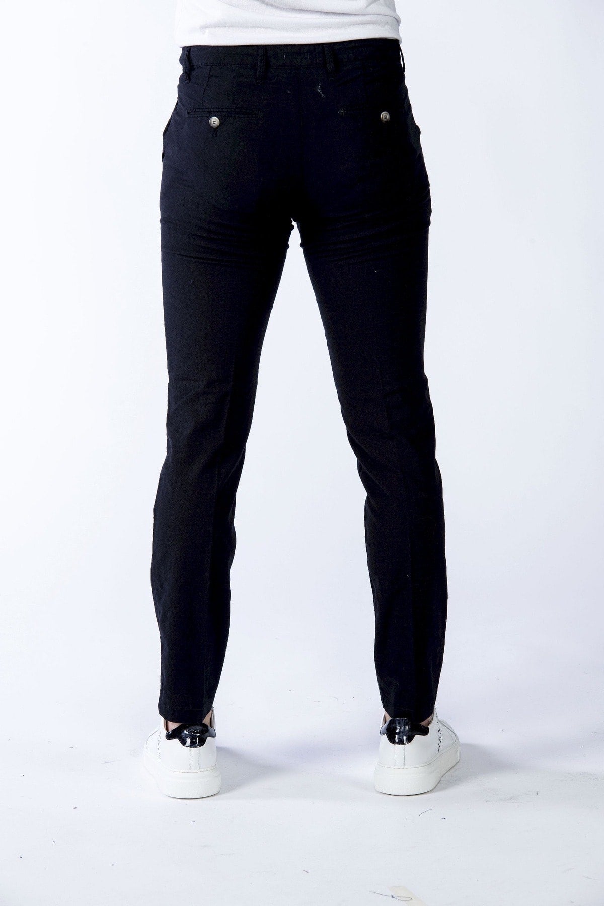 Pantalone in lino uomo blackwall blu back