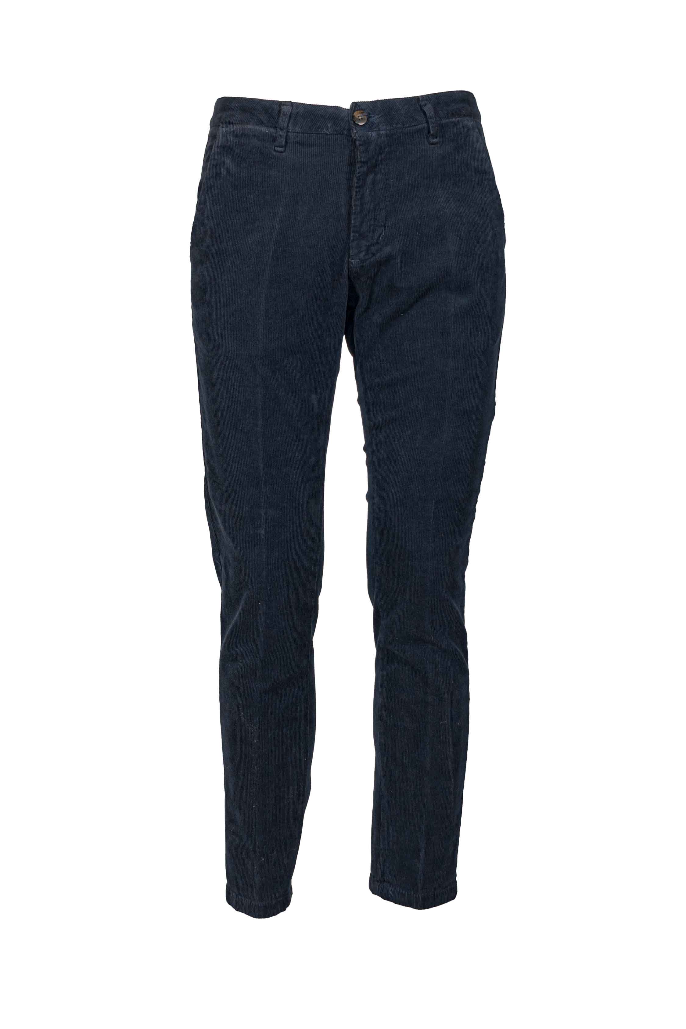 Pantalone uomo in velluto blu ghost