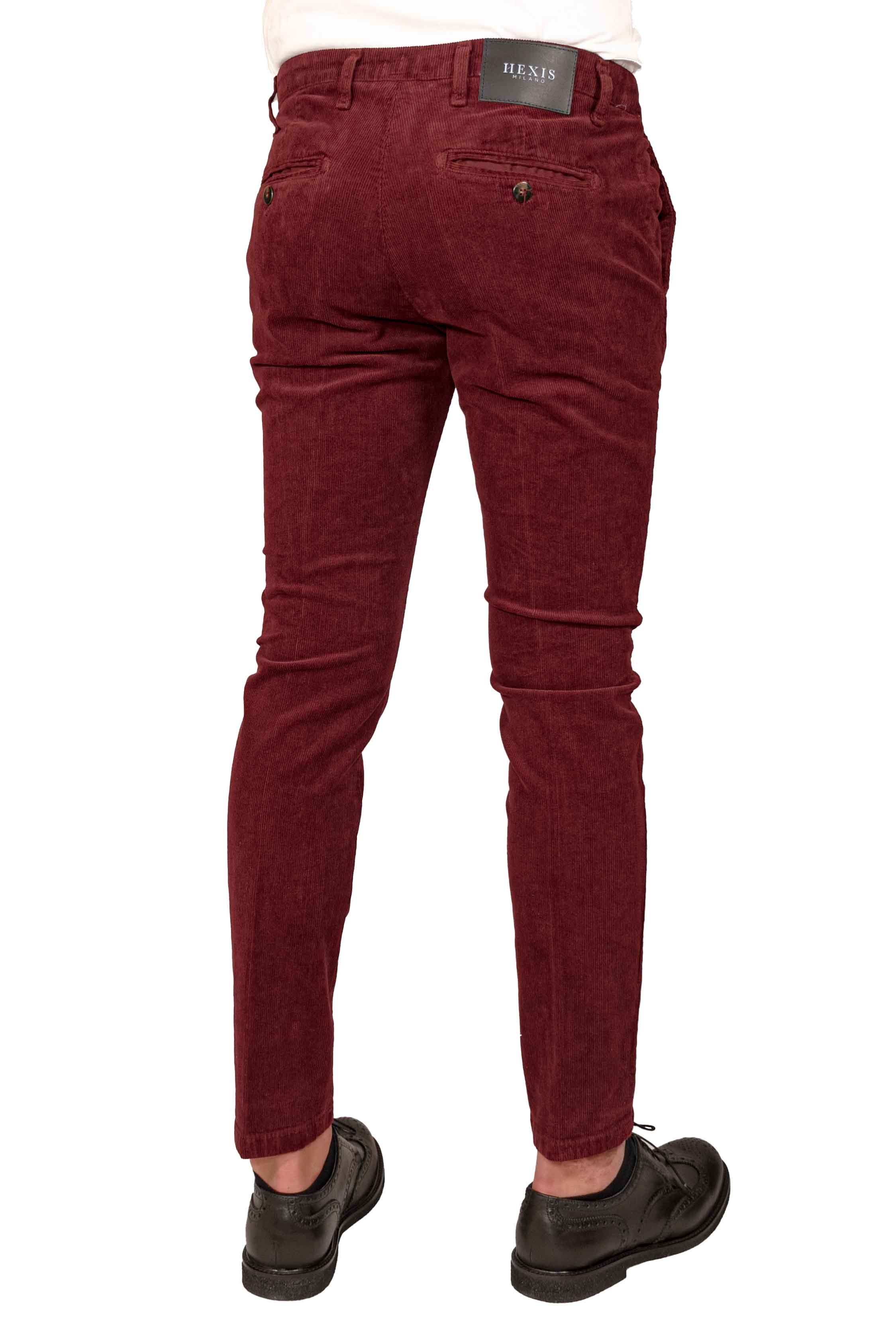 Pantalone uomo in velluto bordo back