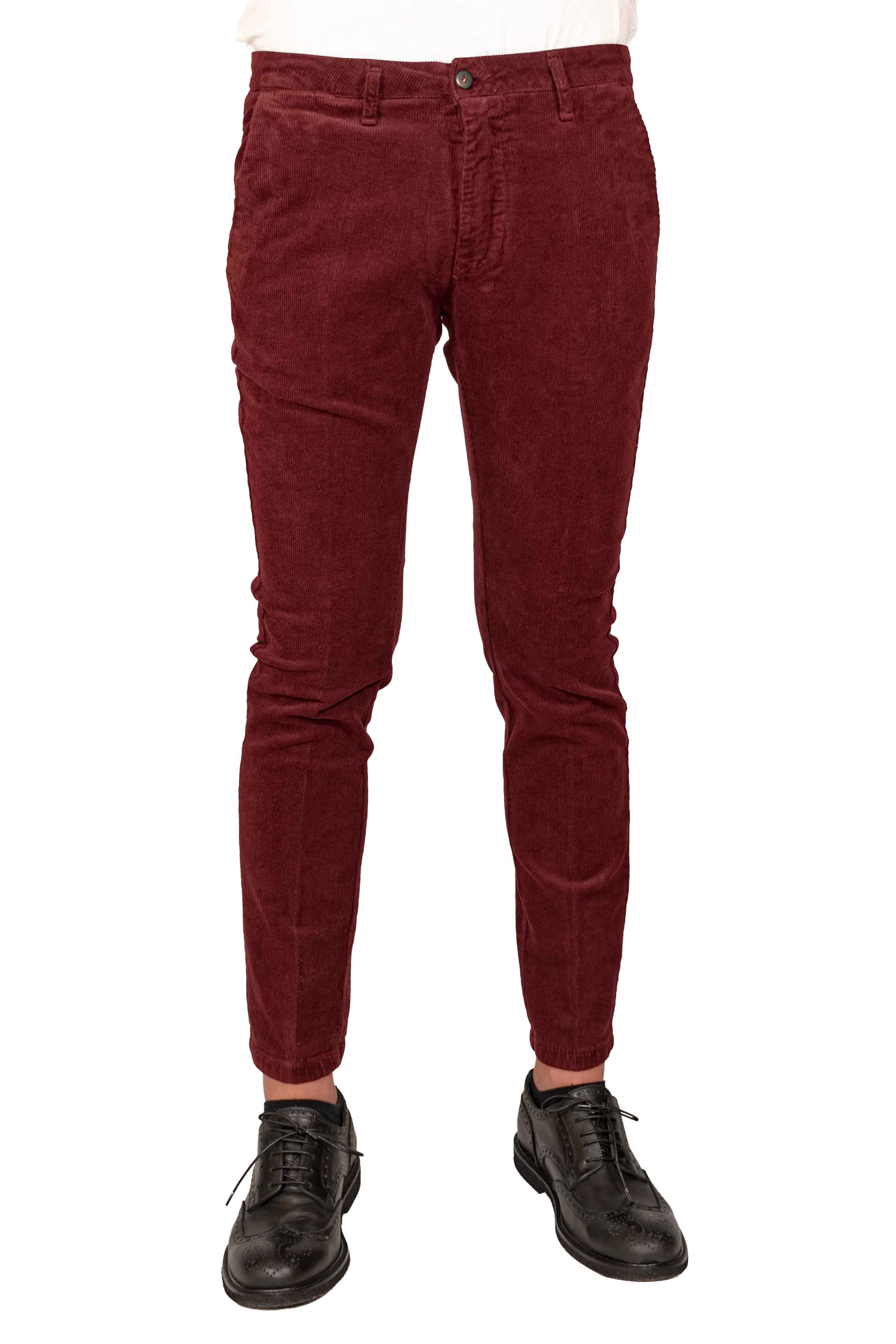Pantalone uomo in velluto bordo front