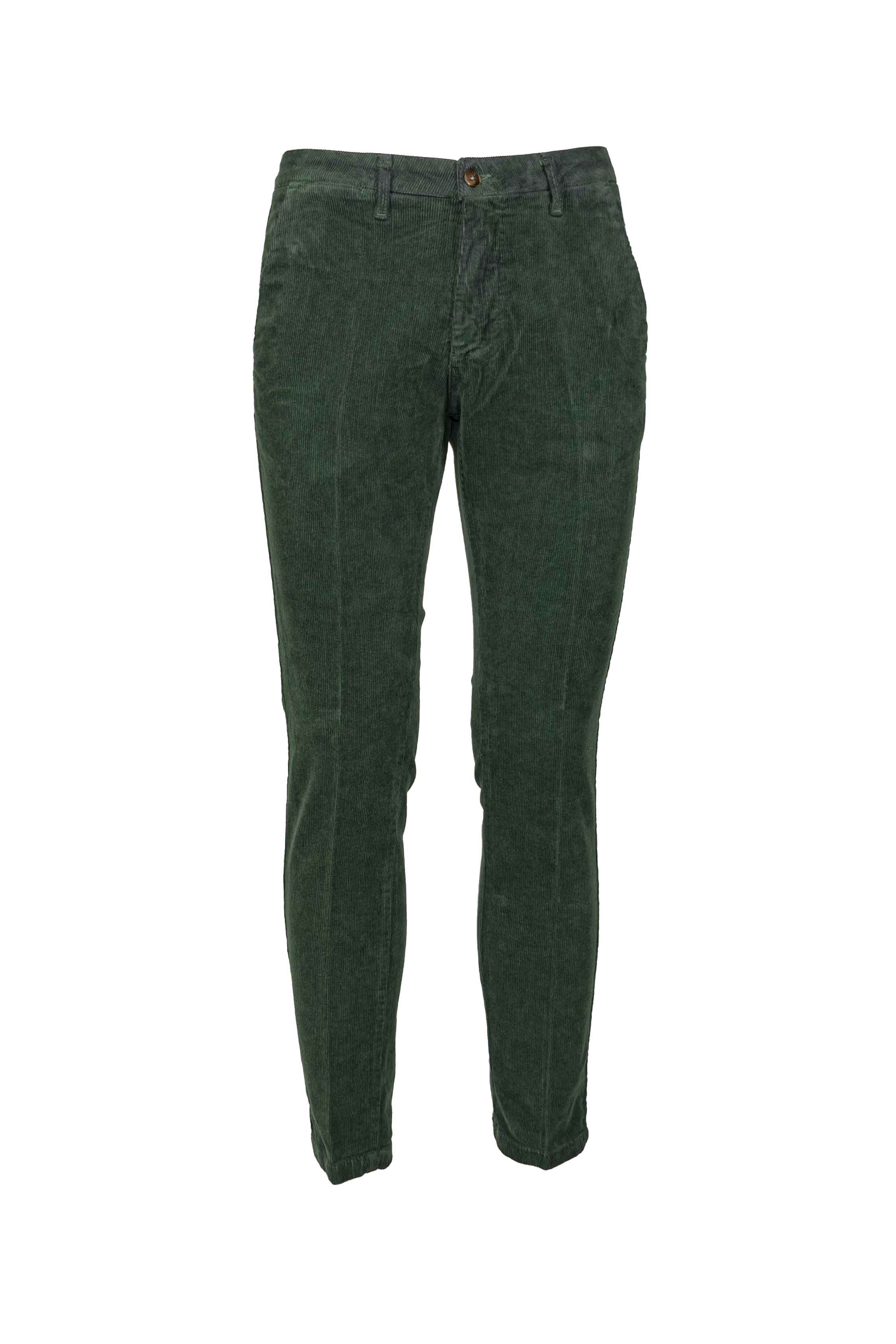 Pantalone uomo in velluto verde ghost