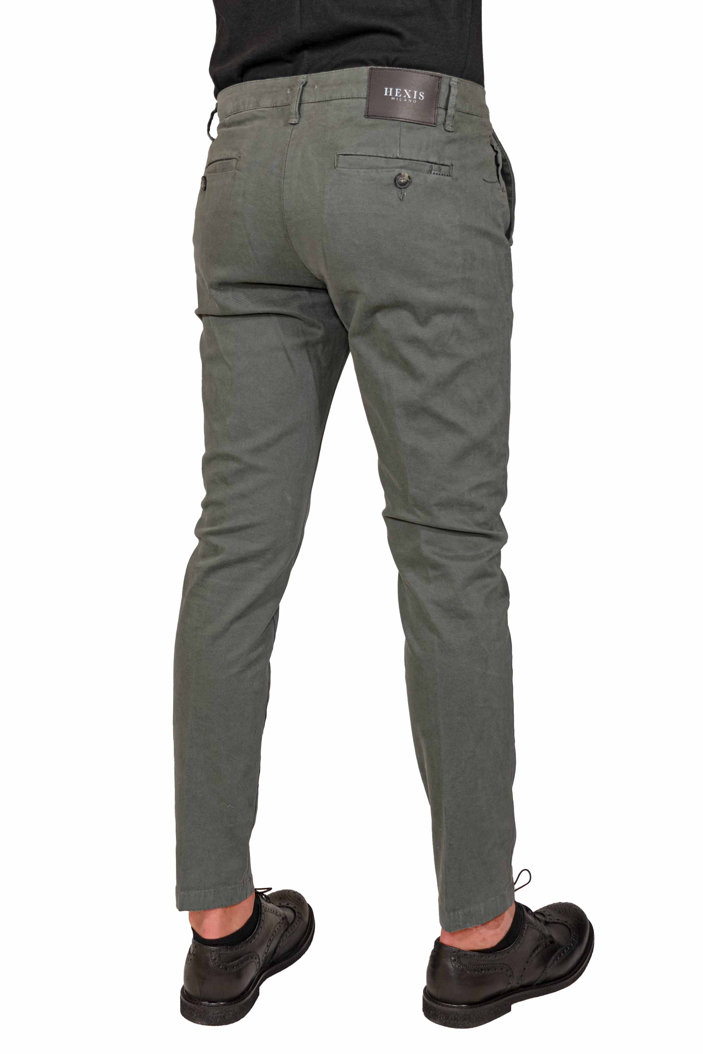 Pantalone uomo stretch Kensington grigio back