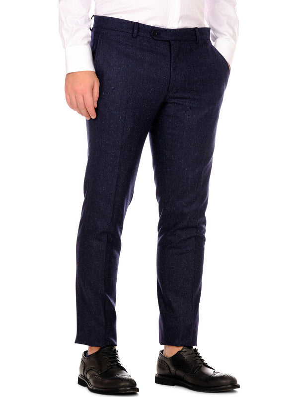 Pantaloni blu uomo modello sigaretta front
