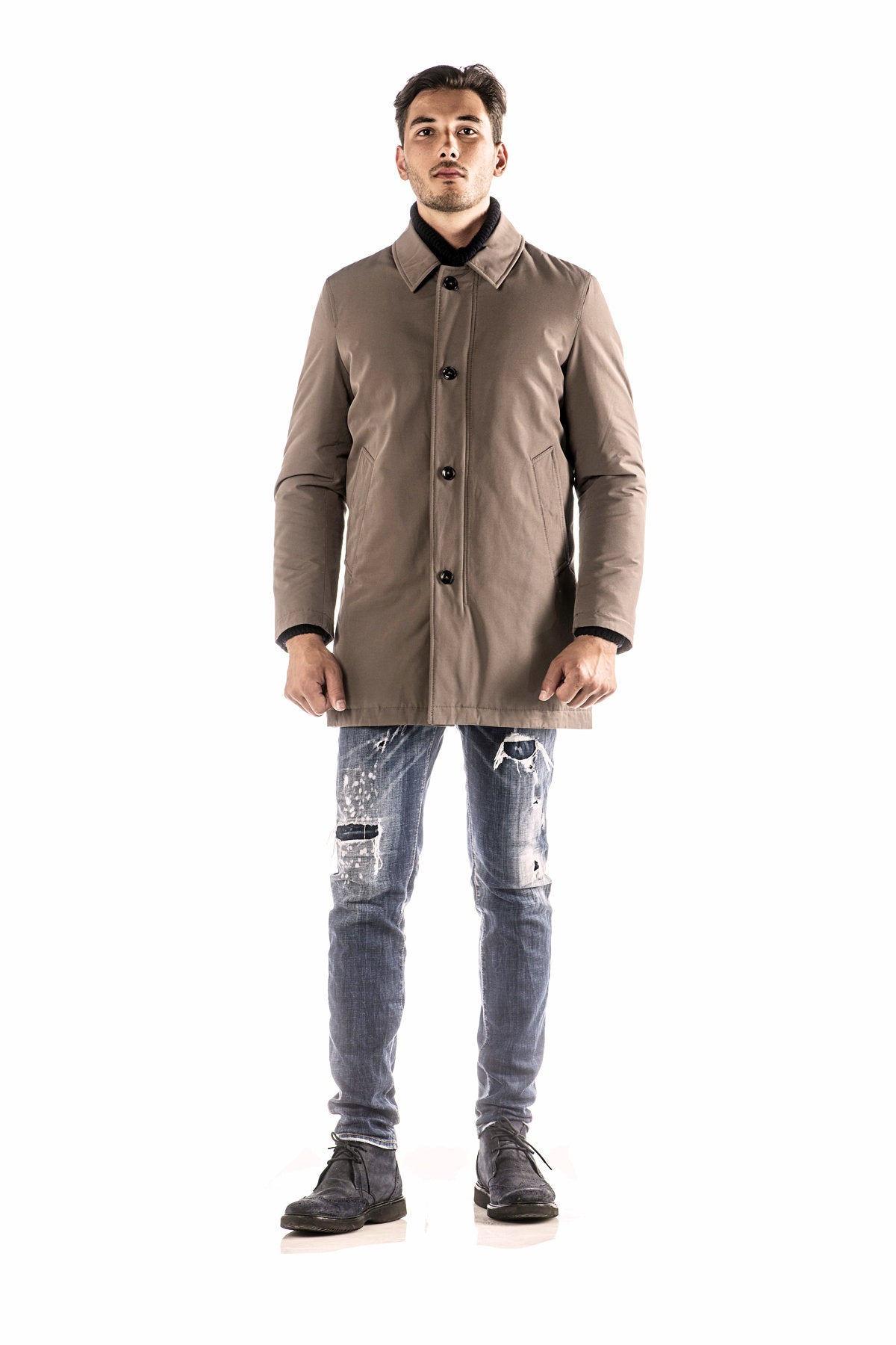 Strečový trenchkot s podšívkou