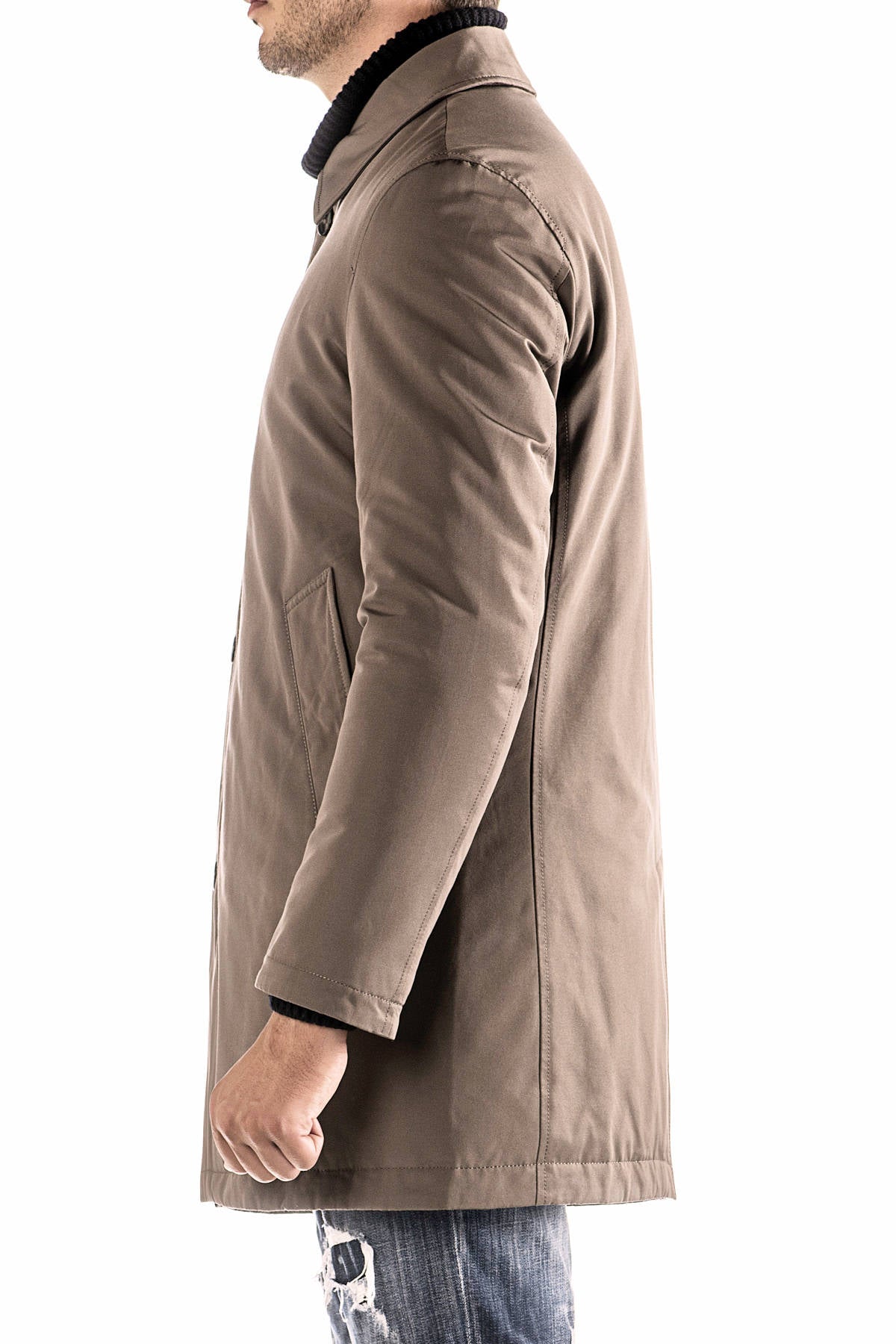 Strečový trenchkot s podšívkou