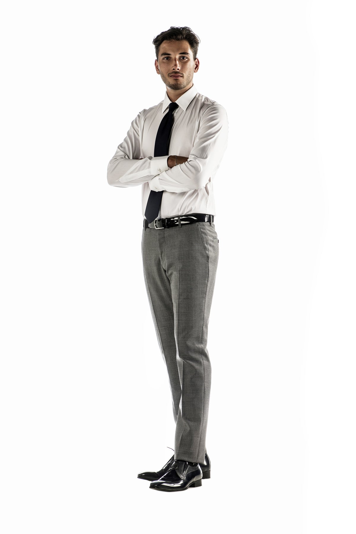 Pánský vlněný oblek Fantasia v šedé barvě