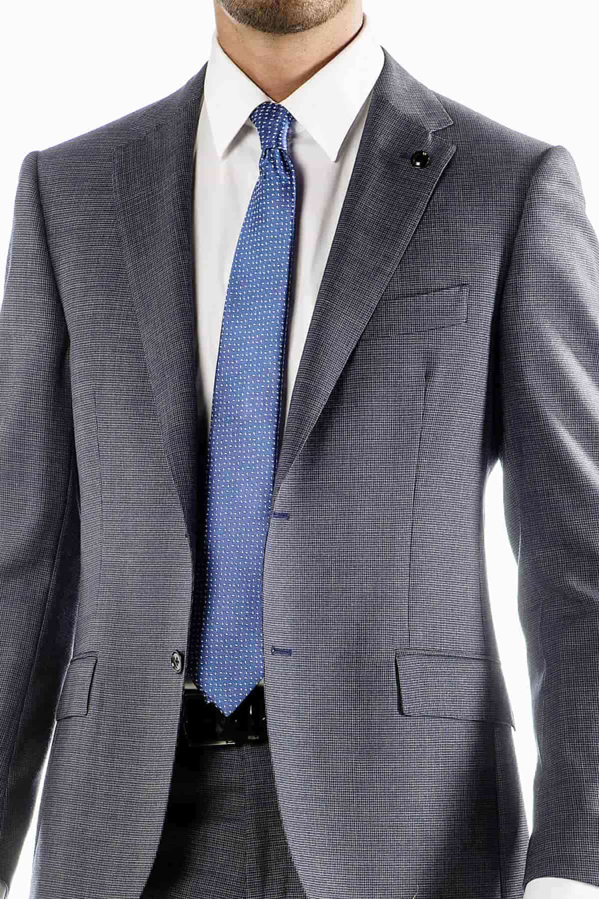 Pánský vlněný oblek Fantasia v šedé barvě