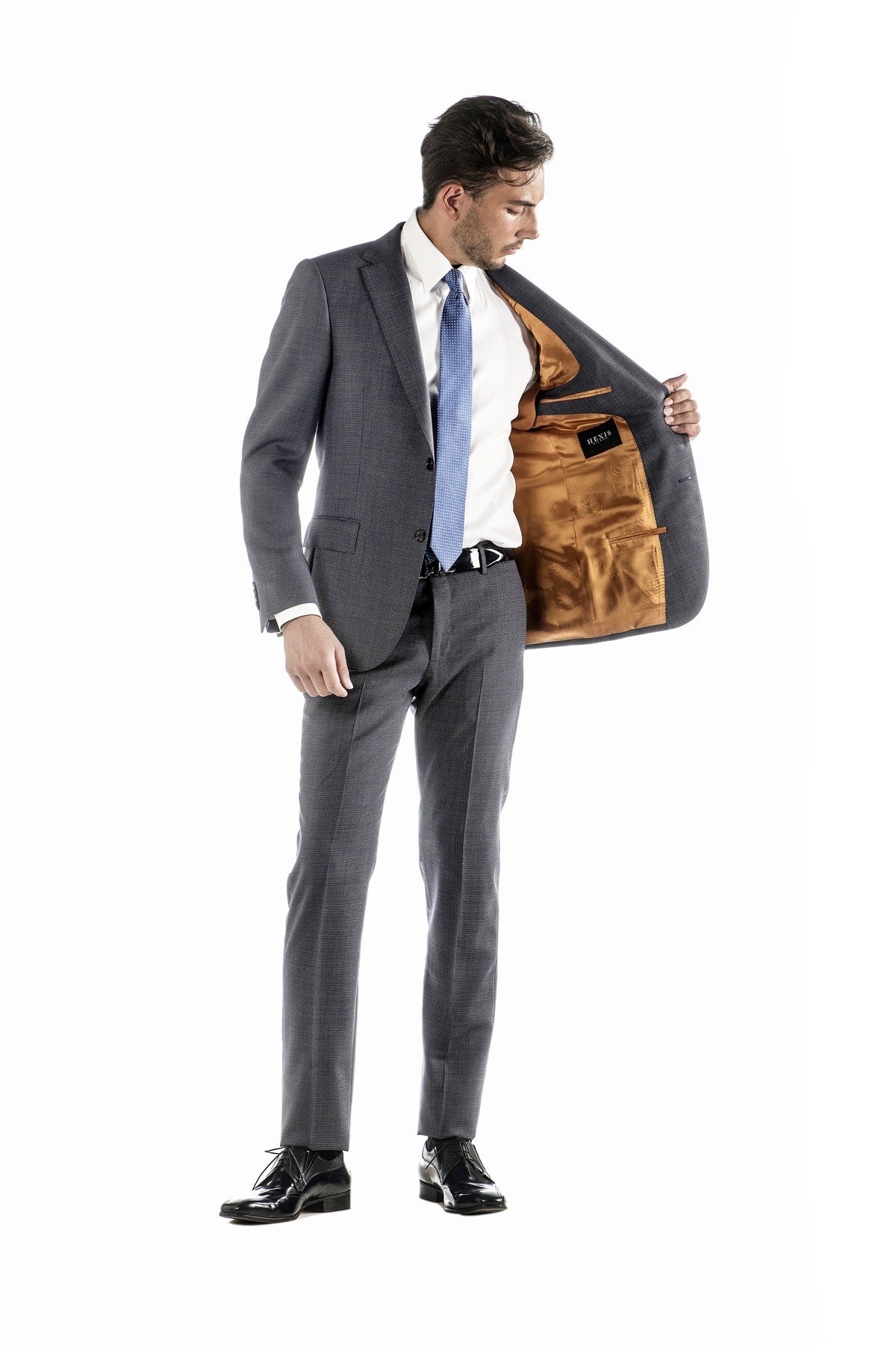 Pánský vlněný oblek Fantasia v šedé barvě