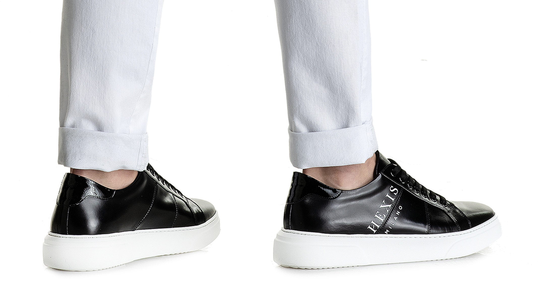 Tenisky Hexis v černé kůži