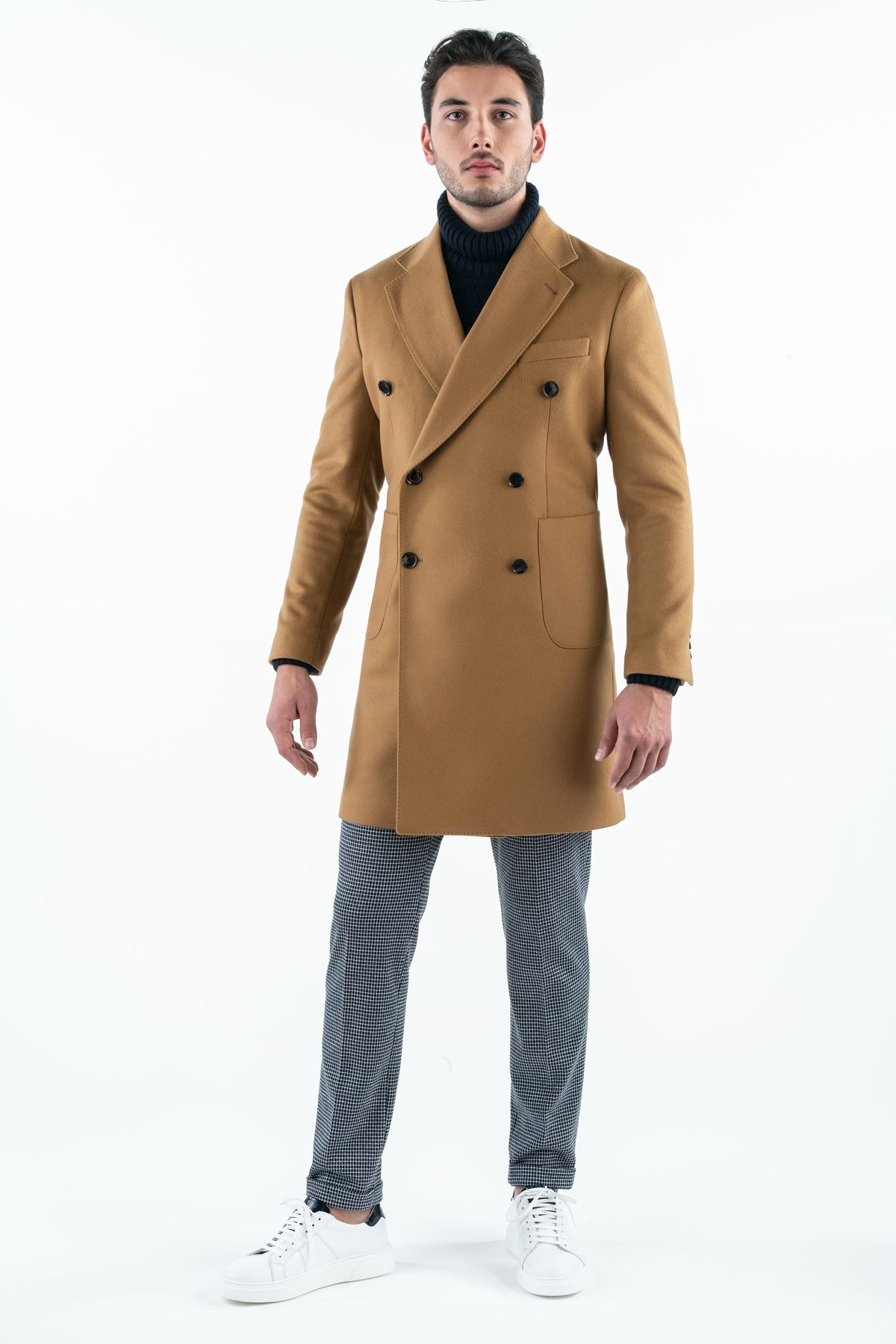 Kašmírový dvouřadý kabát