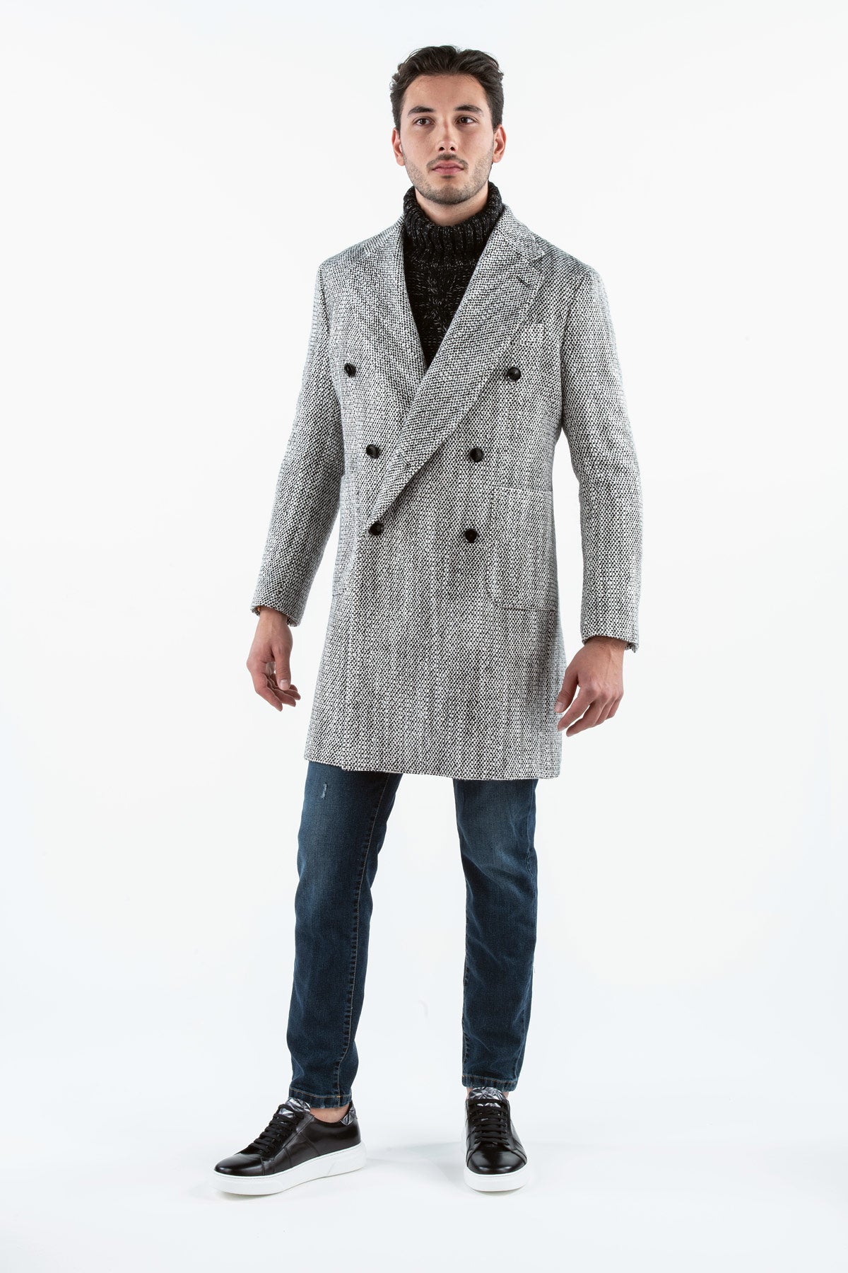 Dvouřadý kabát Abakan z přírodní vlny