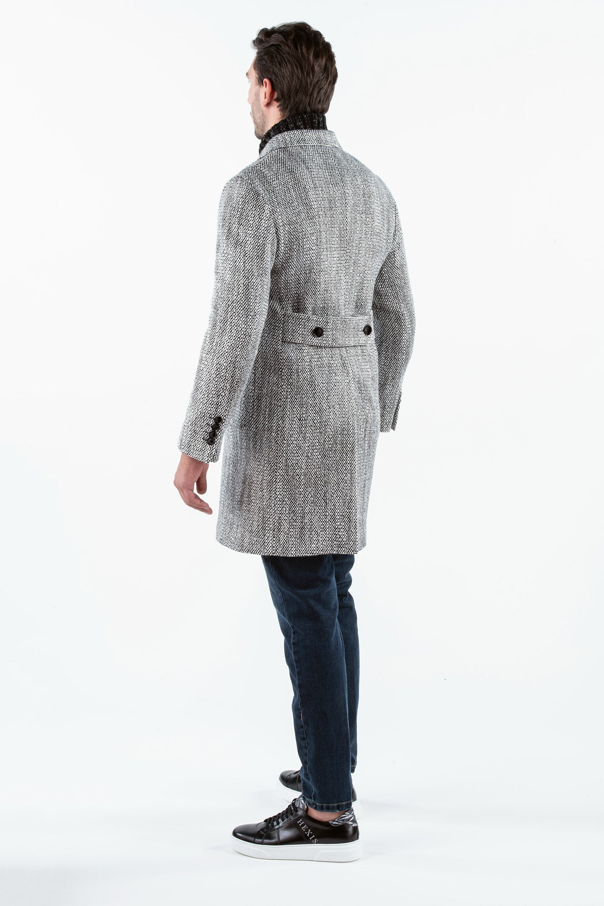 Cappotto doppiopetto in Lana Tweed Abakan
