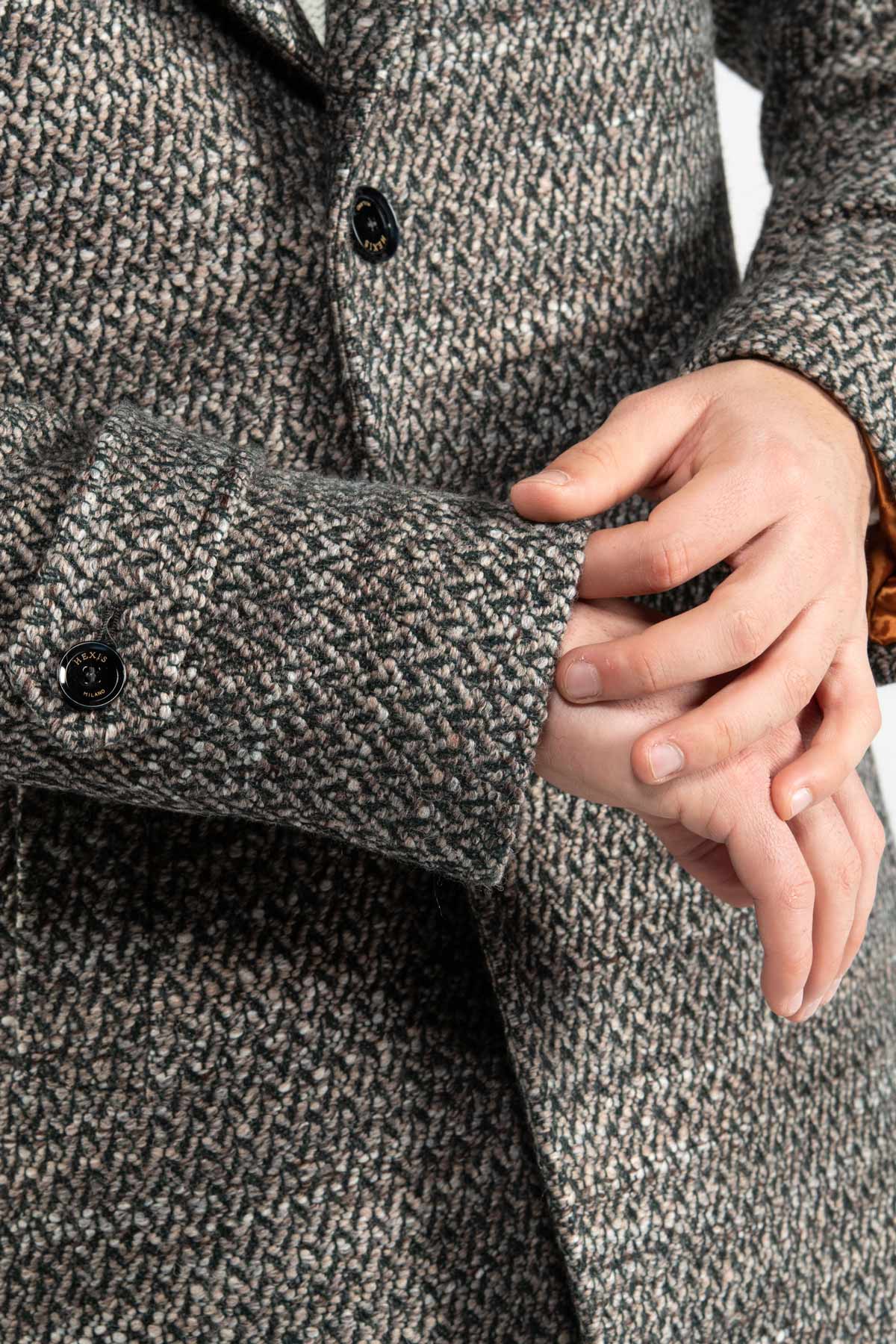 Cappotto in tweed di lana Astrachan