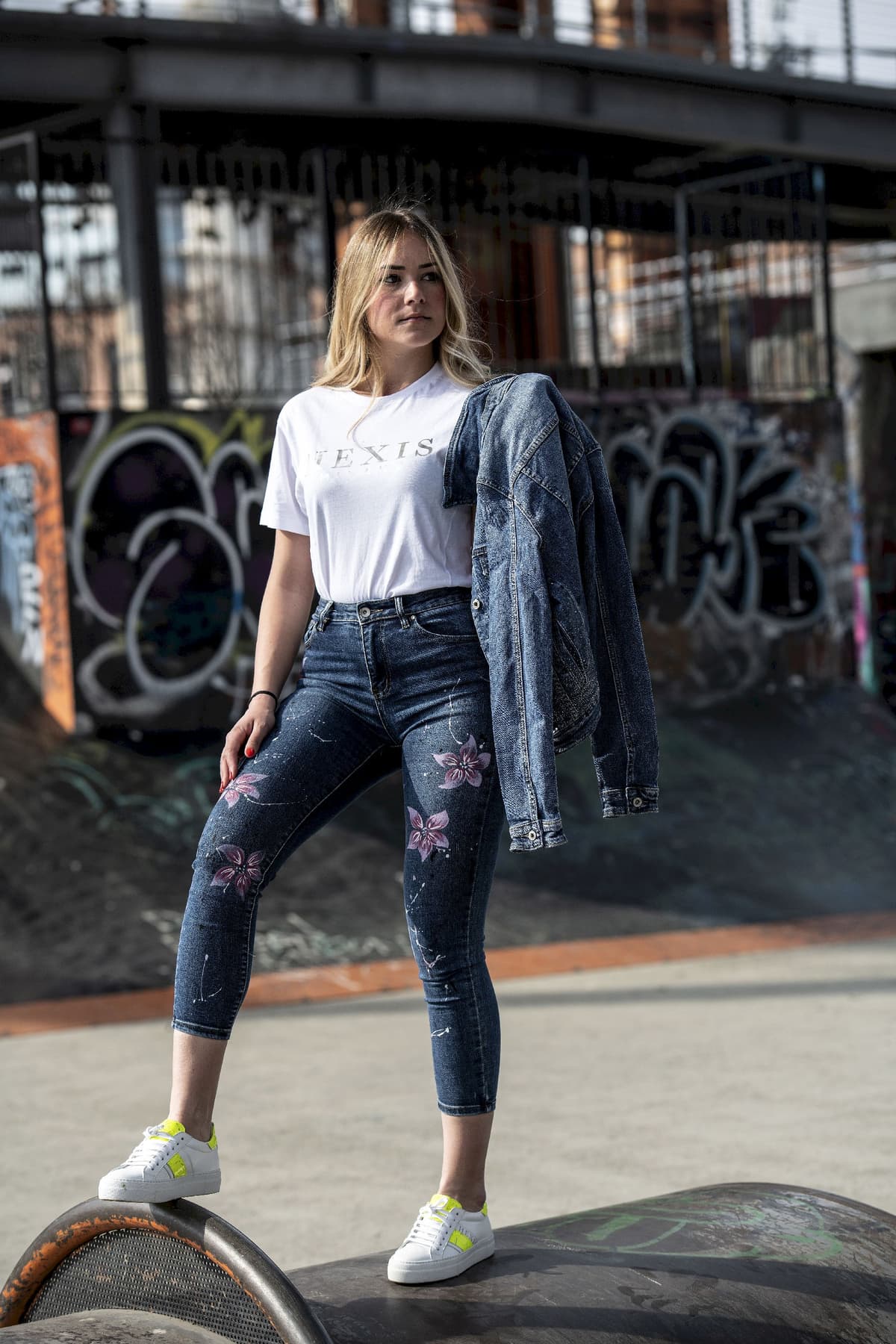 Jeans HEXIS donna con fiore