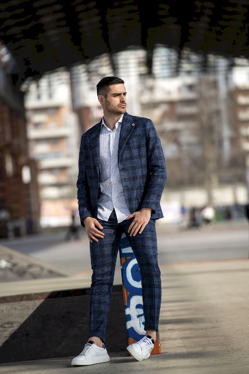 Giacca wimbledon con motivo tartan outside front