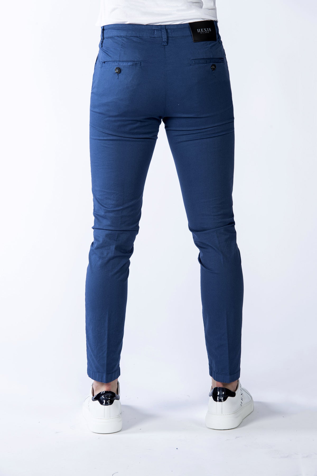 Pantalone uomo stretch chinos royal back