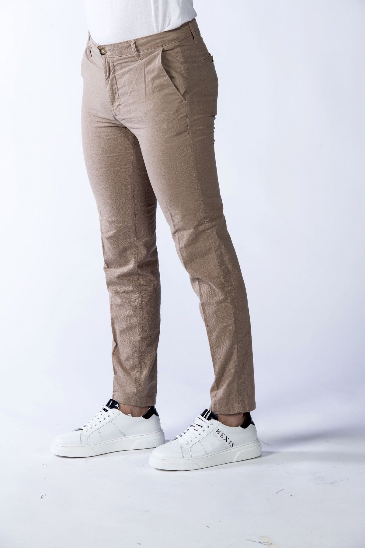 Pantalone in lino uomo blackwall beige side