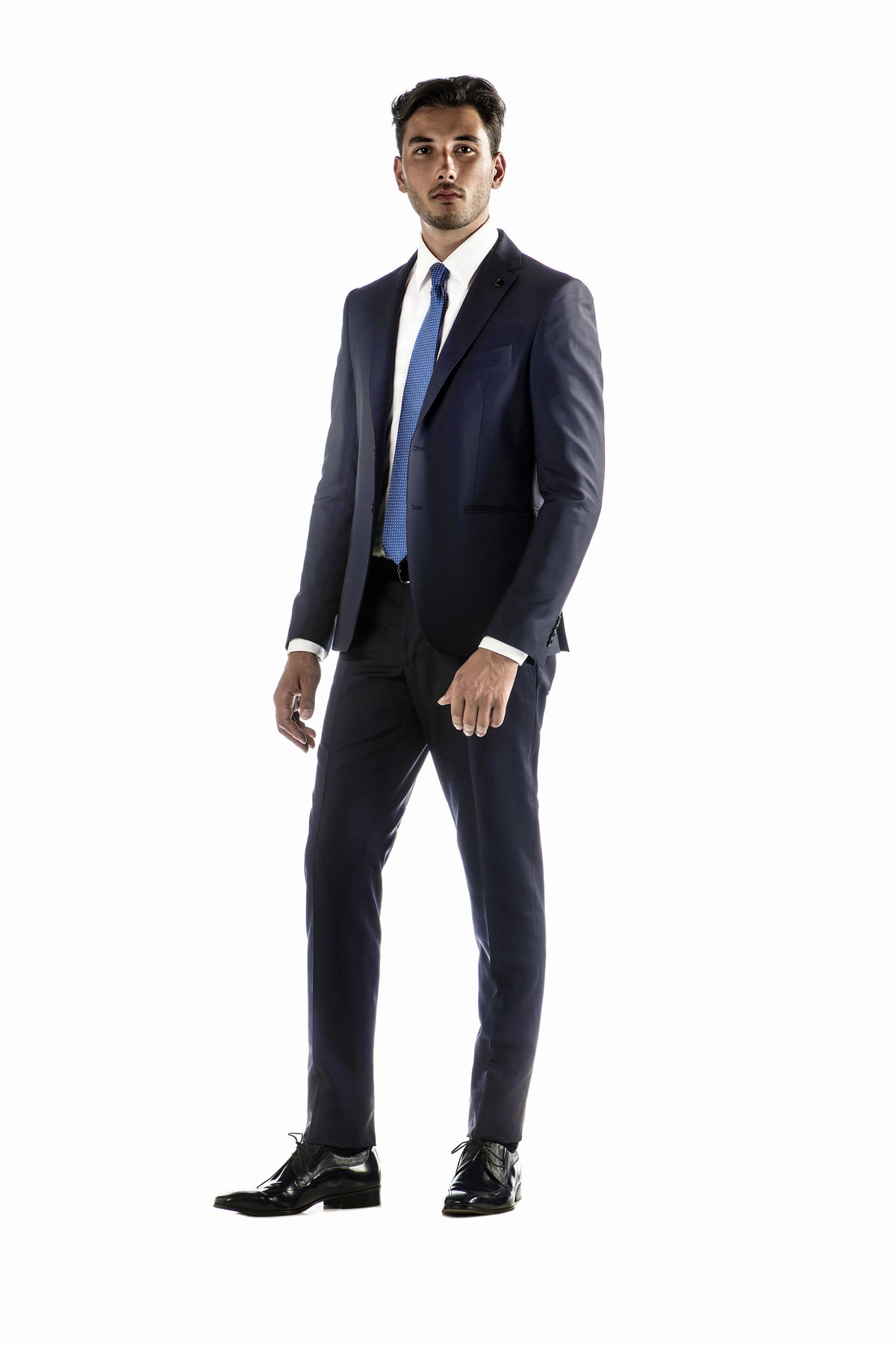Navy Blue Suit with Side Velts 