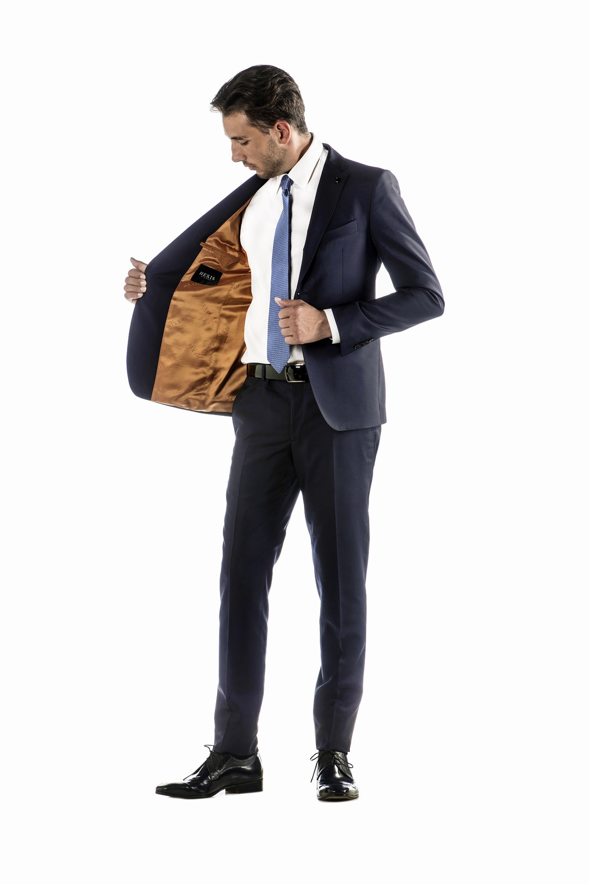 Navy Blue Suit with Side Velts 