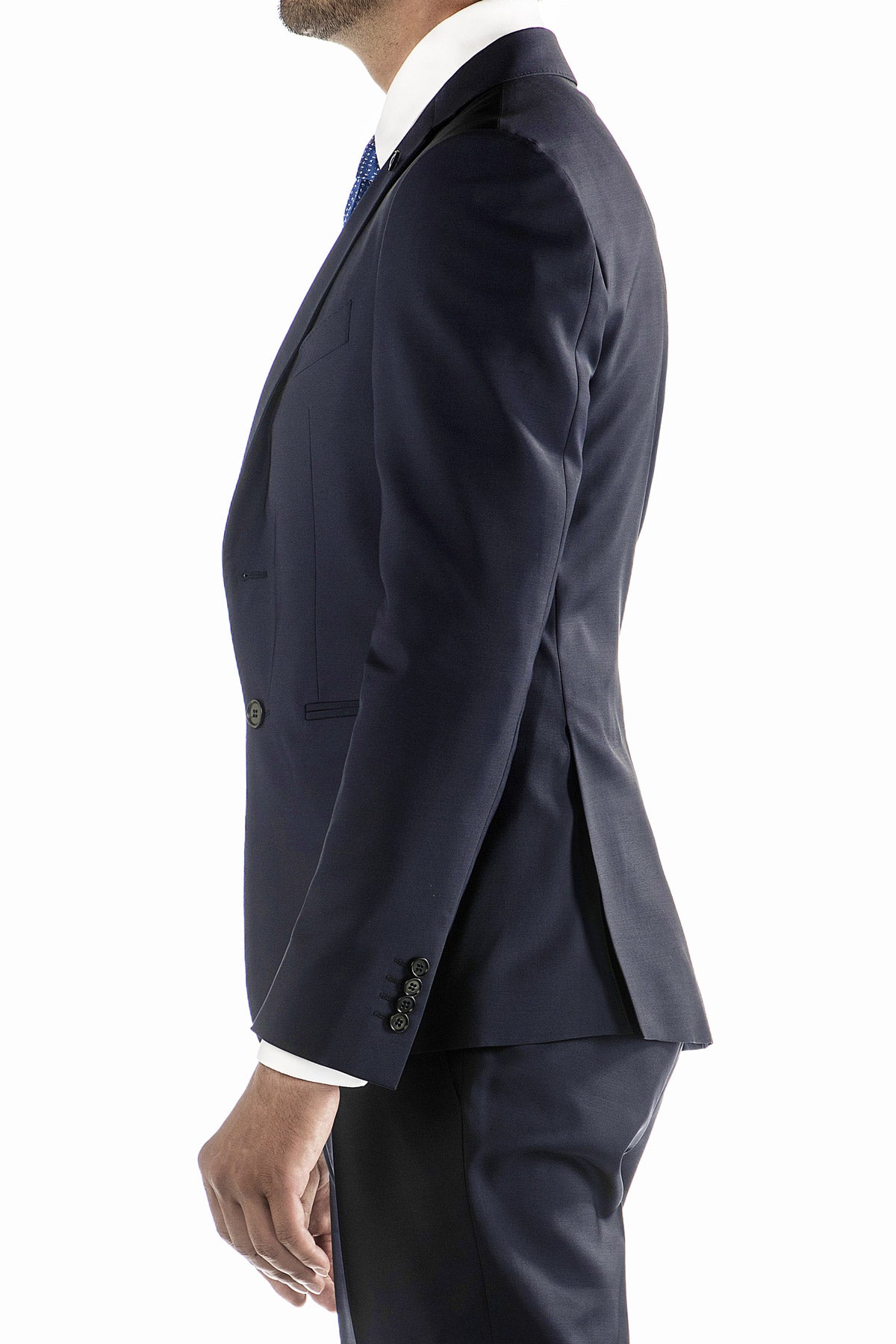 Navy Blue Suit with Side Velts 
