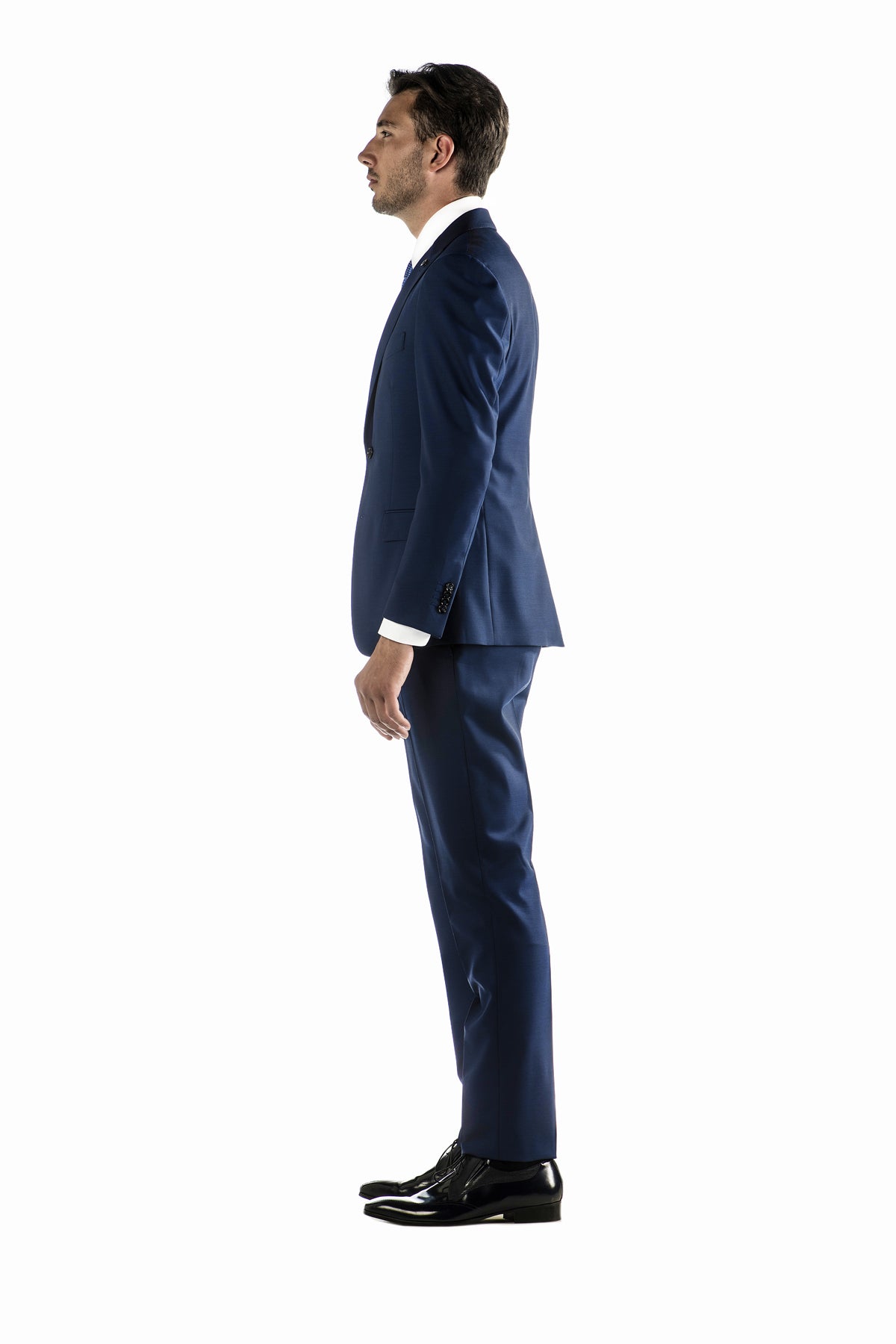 Abito Micro Trama Blu  con Gilet