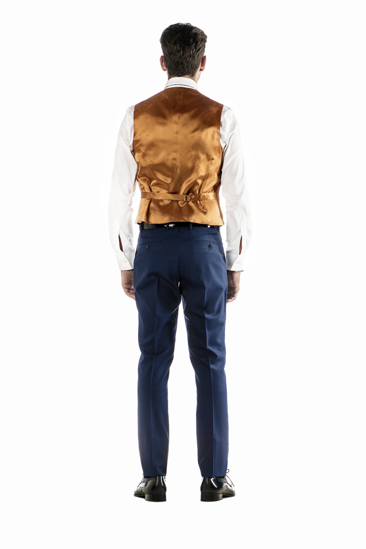 Abito Micro Trama Blu  con Gilet