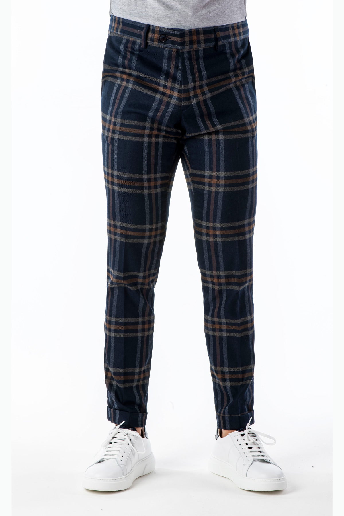 Slim Becontree checked trousers