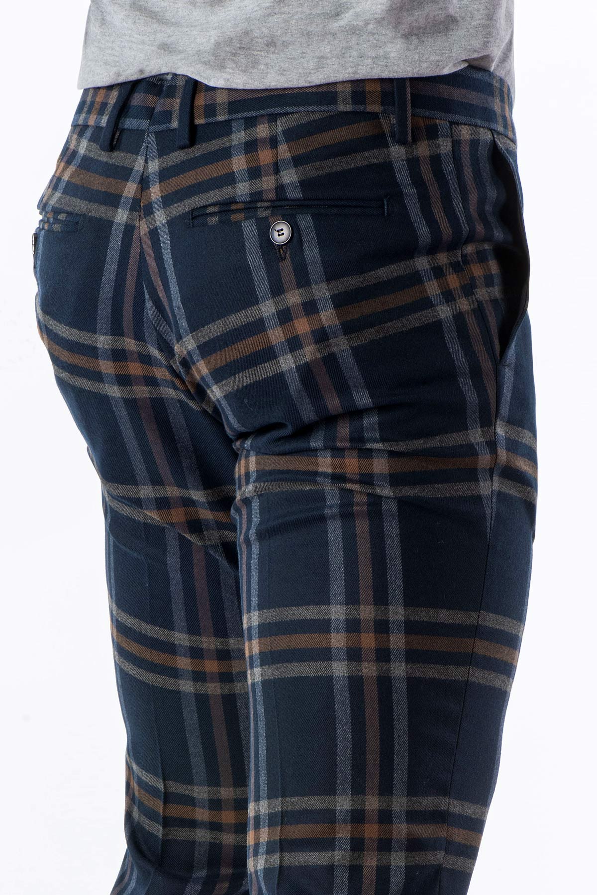 Slim Becontree checked trousers