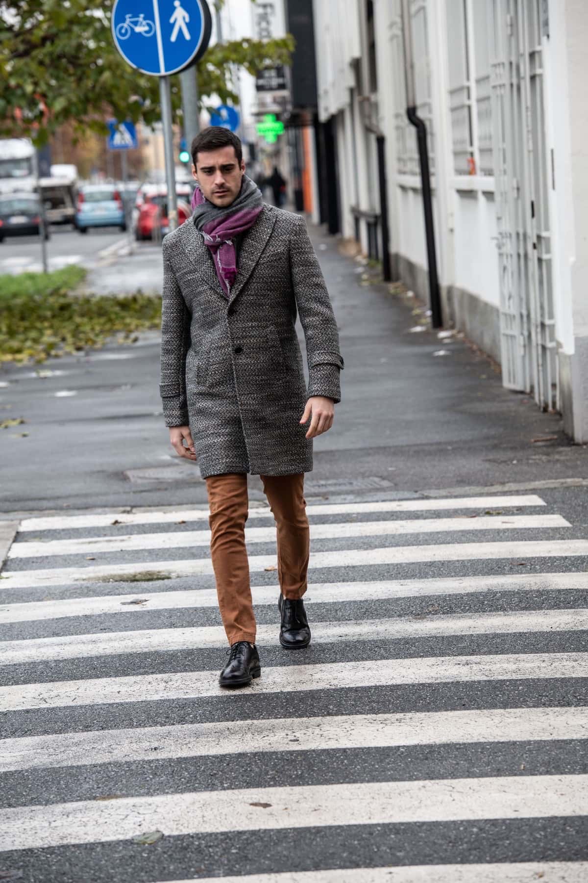 Coat in wool tweed Astracan