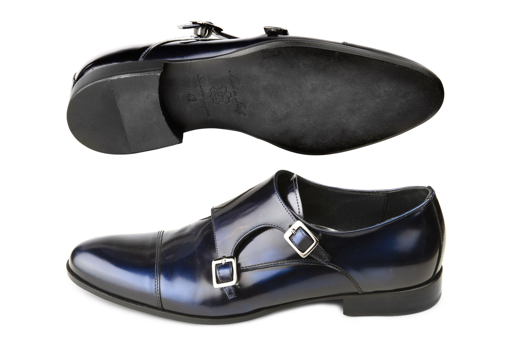 Modré kovové obřadní boty