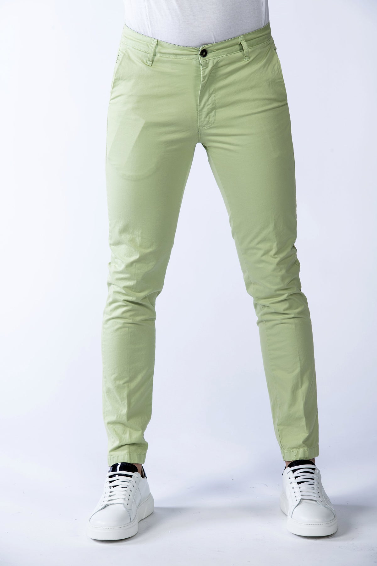 Bakerloo men's stretch trousers in apple green