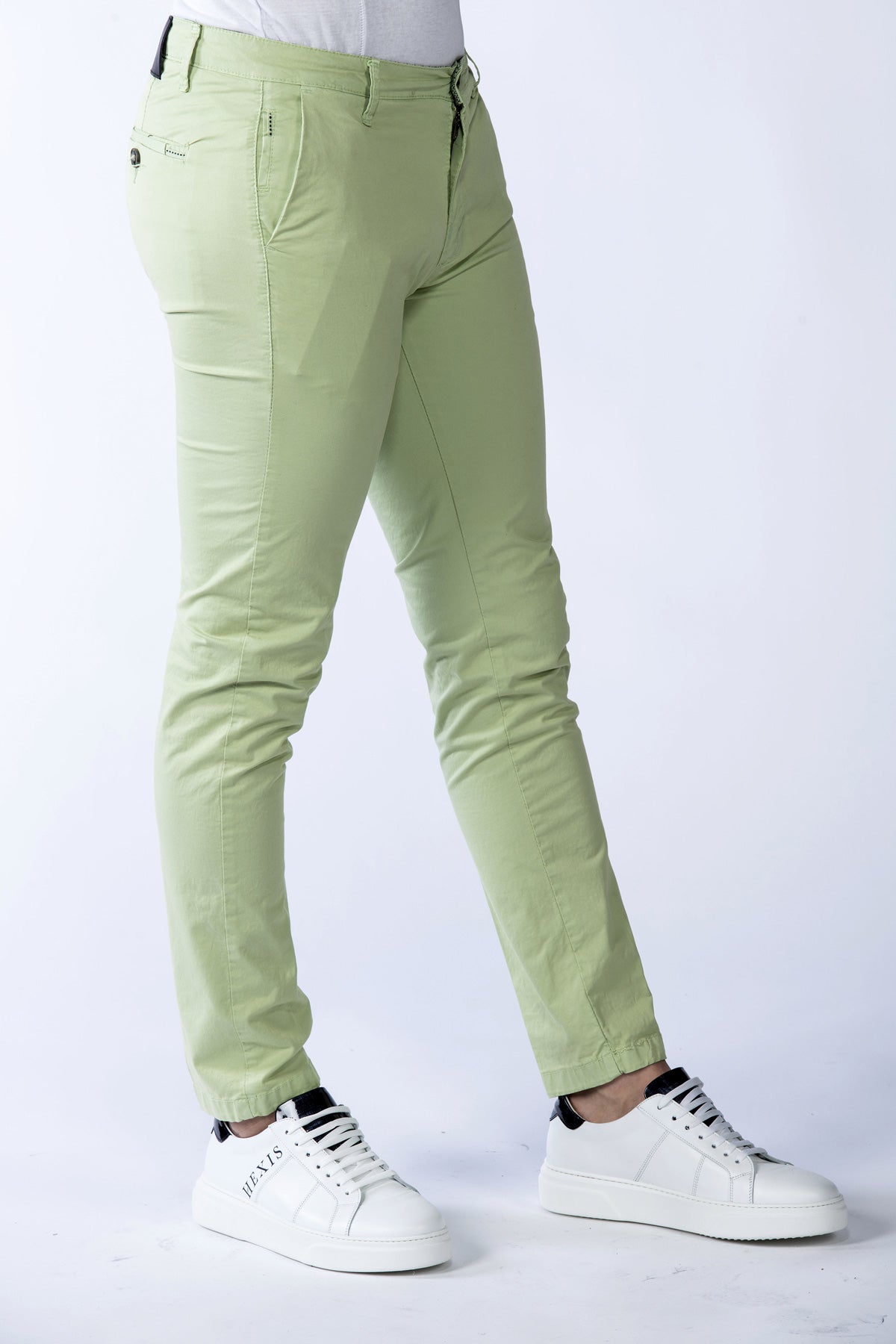 Bakerloo men's stretch trousers in apple green