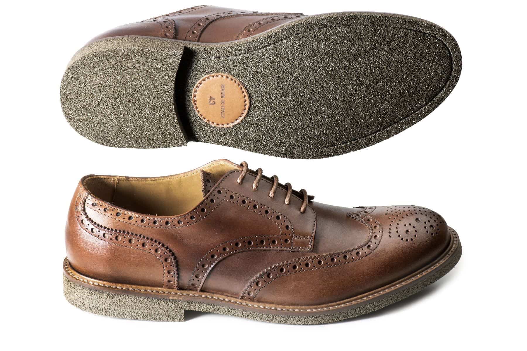 Pánská obuv Oxford anglického stylu v tabákové barvě