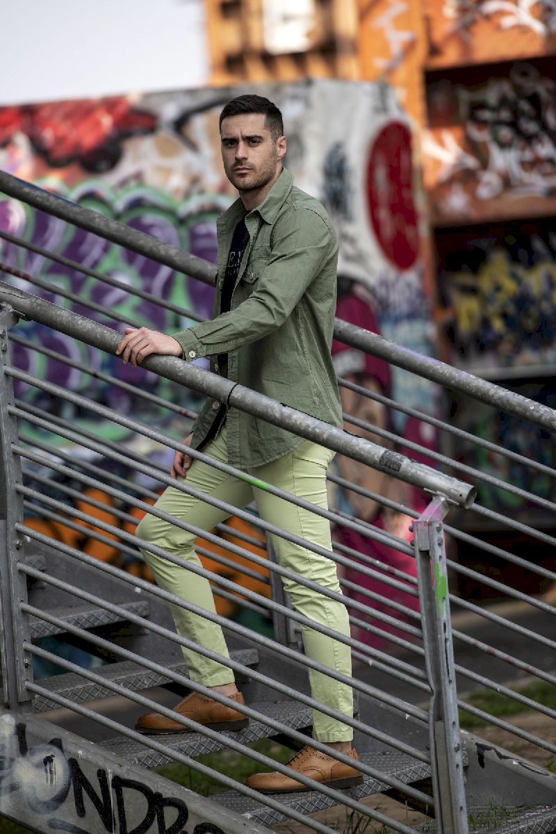 Giacca camicia in tessuto tecnico greenford verde