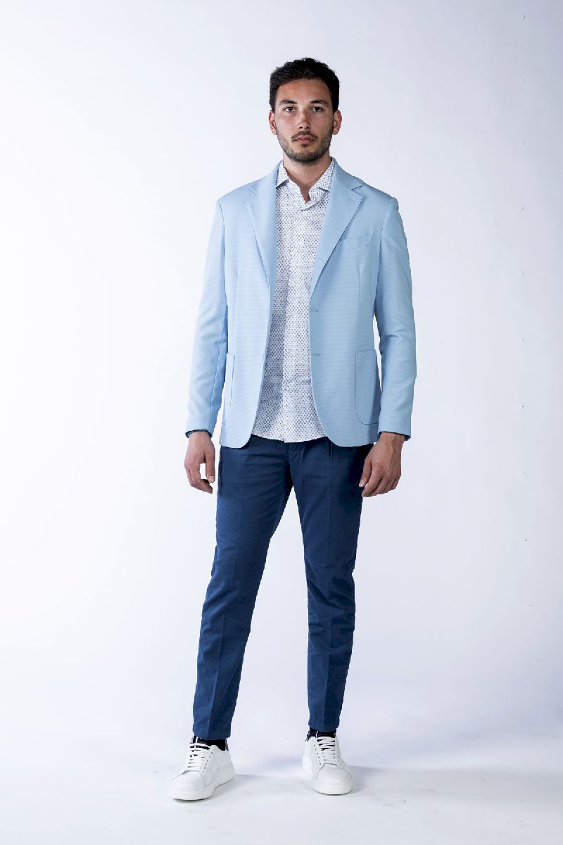 Giacca uomo azzurra front