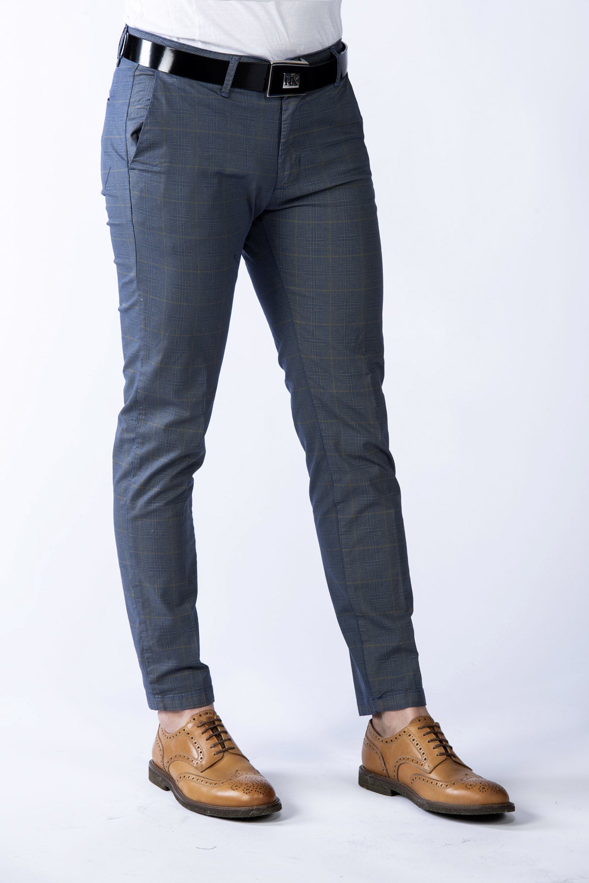 Pantalone a quadri stretch uomo fulham side left