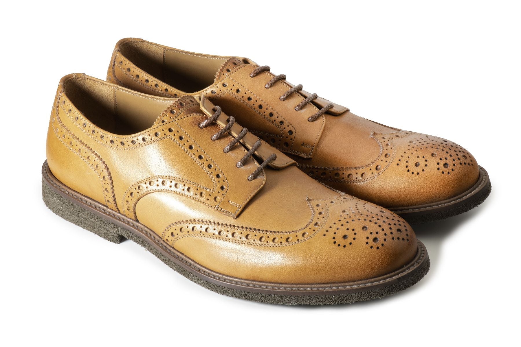 Scarpa uomo stile inglese cuoio naturale oxford side